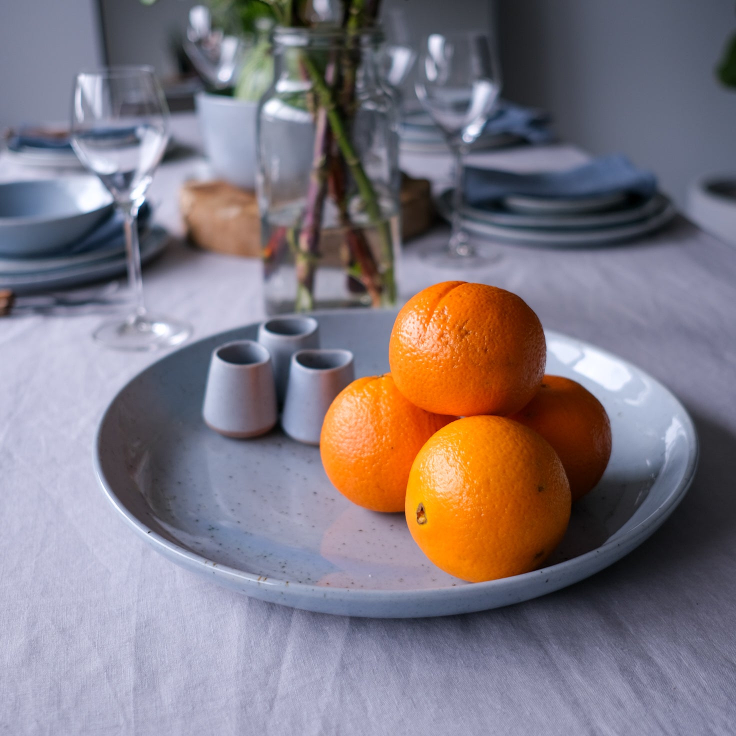 Handmade extra large round serving platter by Palinopsia Ceramics