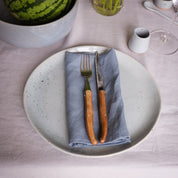 Handmade blue grey dinner plate stoneware by Palinopsia Ceramics