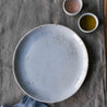 Blue lunch plate by Palinopsia Ceramics with ramekin bowls 