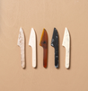 five cheese knives handmade in marble resin 