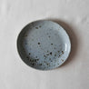 Bird's-eye view of Organic light blue speckled side plate by Palinopsia Ceramics 