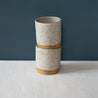 Stacked white coffee cups by Sydney Artist Elkie Fairbrother 