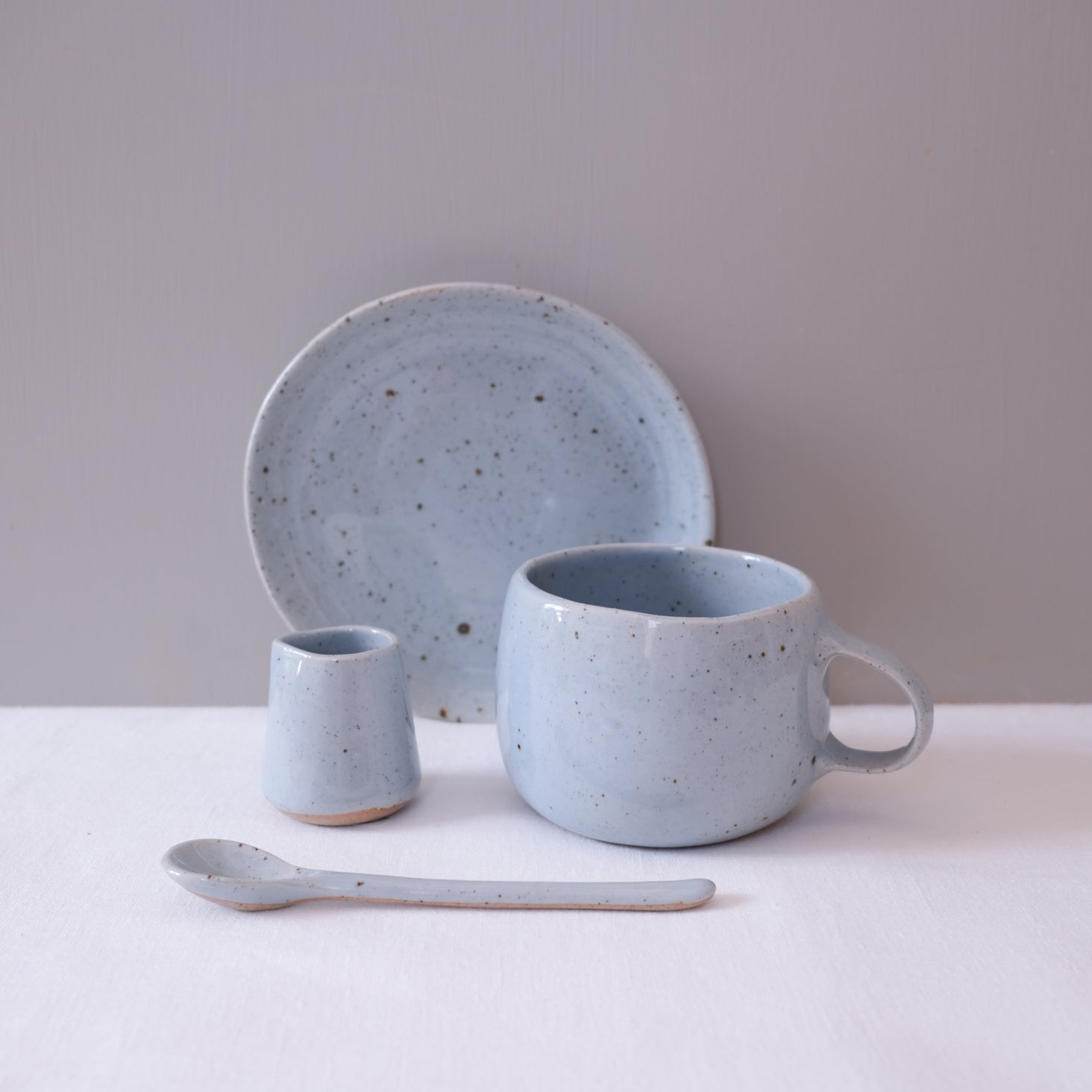 Blue speckle teaspoon by Palinopsia Ceramics