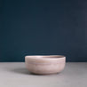 Sideview of a neutral grey handmade stoneware breakfast and soup bowl by Palinopsia Ceramics 