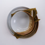 three piece dinner set made of dinner plate, lunch plate and breakfast bowl by Palinopsia