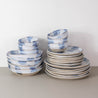 Handmade dinner set in blue and white for 6 people by Palinopsia Ceramics  