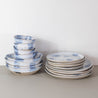 Handmade dinner set in blue and white for four people by Palinopsia Ceramics  