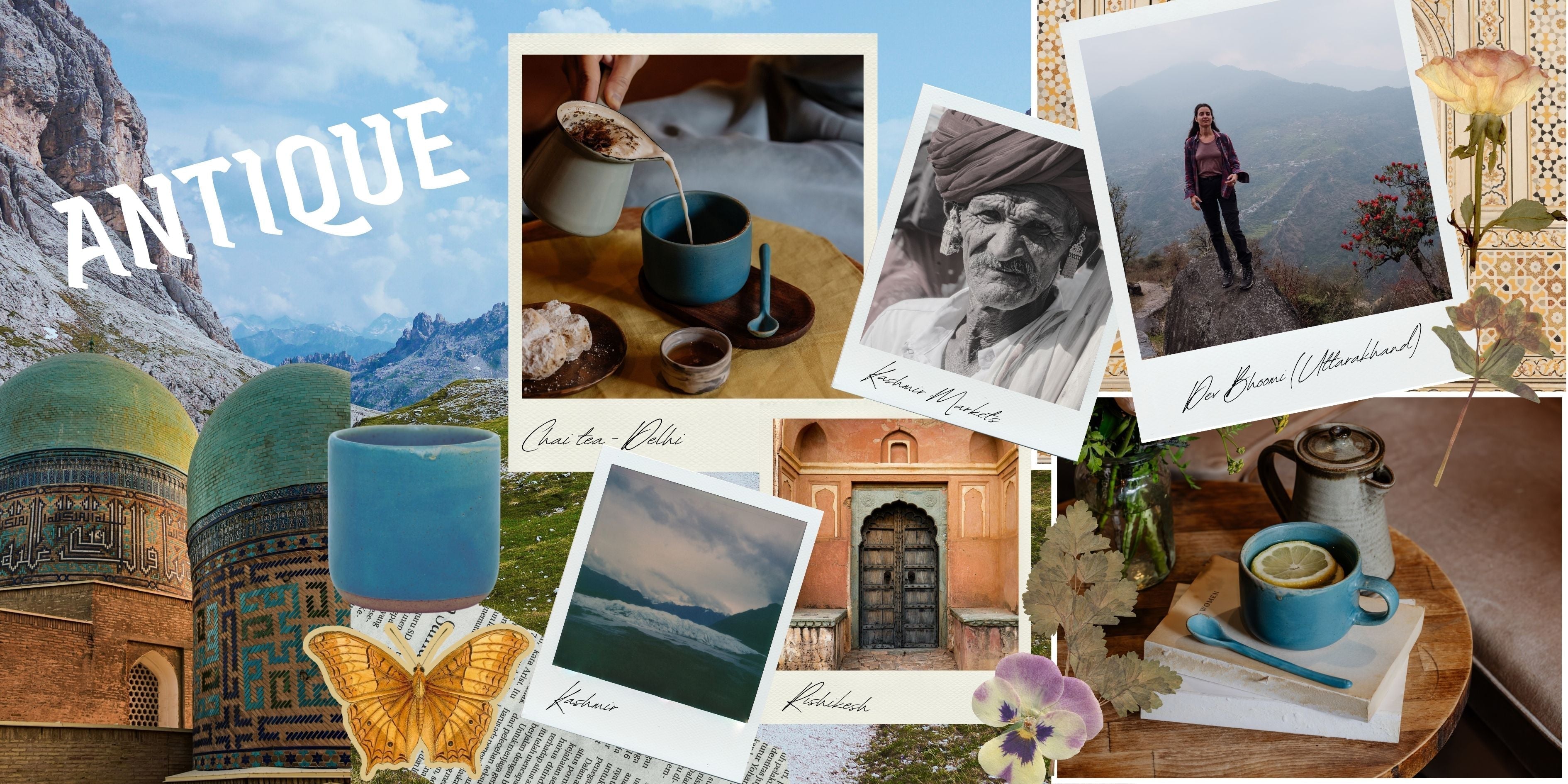 Mood-board of colour inspiration from travels through North India 