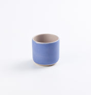 Palinopsia Ceramics Baby blue espresso cup with pink on white background 