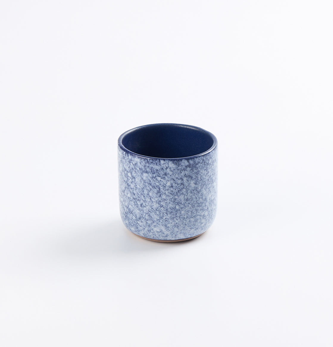 Palinopsia Espresso Cup in a cobalt blue and white design on white background