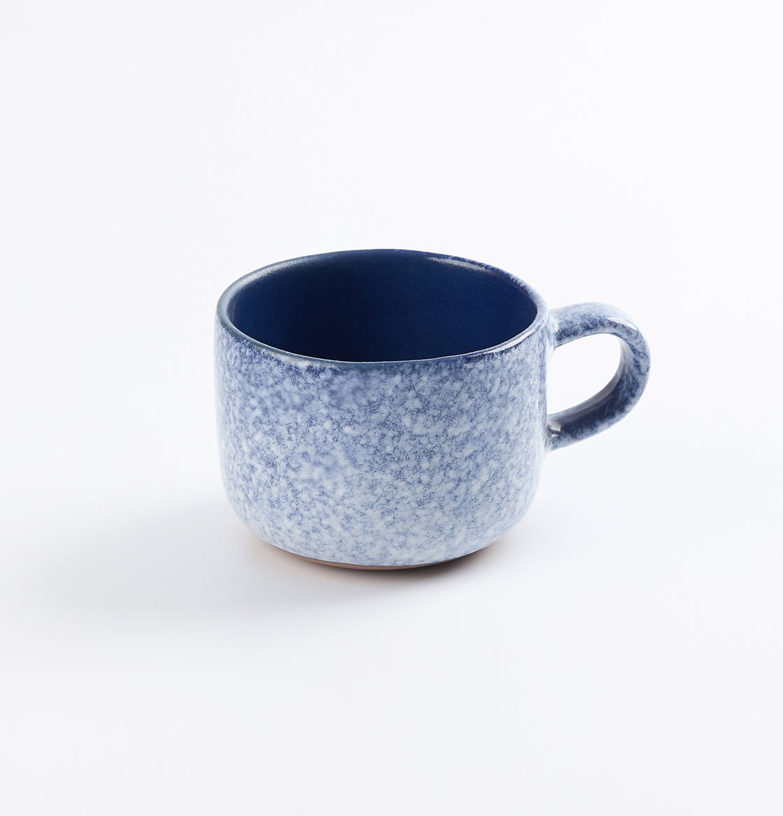 Palinopsia Ceramics Midnight blue and white Blizzard handmade mug on white background