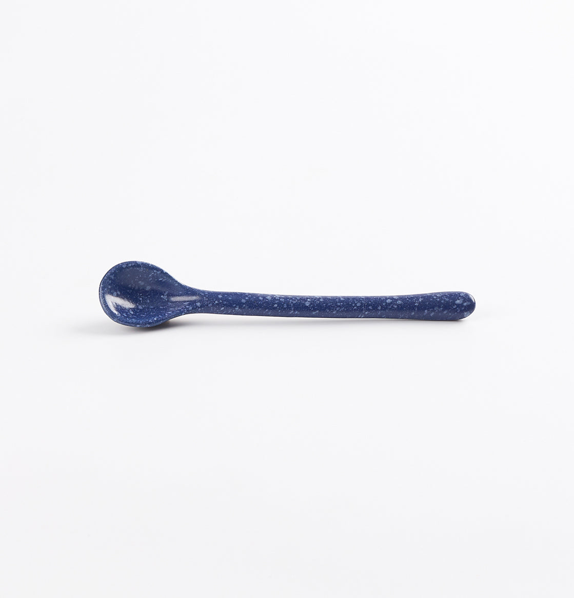 Blue and white spotty ceramic teaspoon by Palinopsia Ceramics