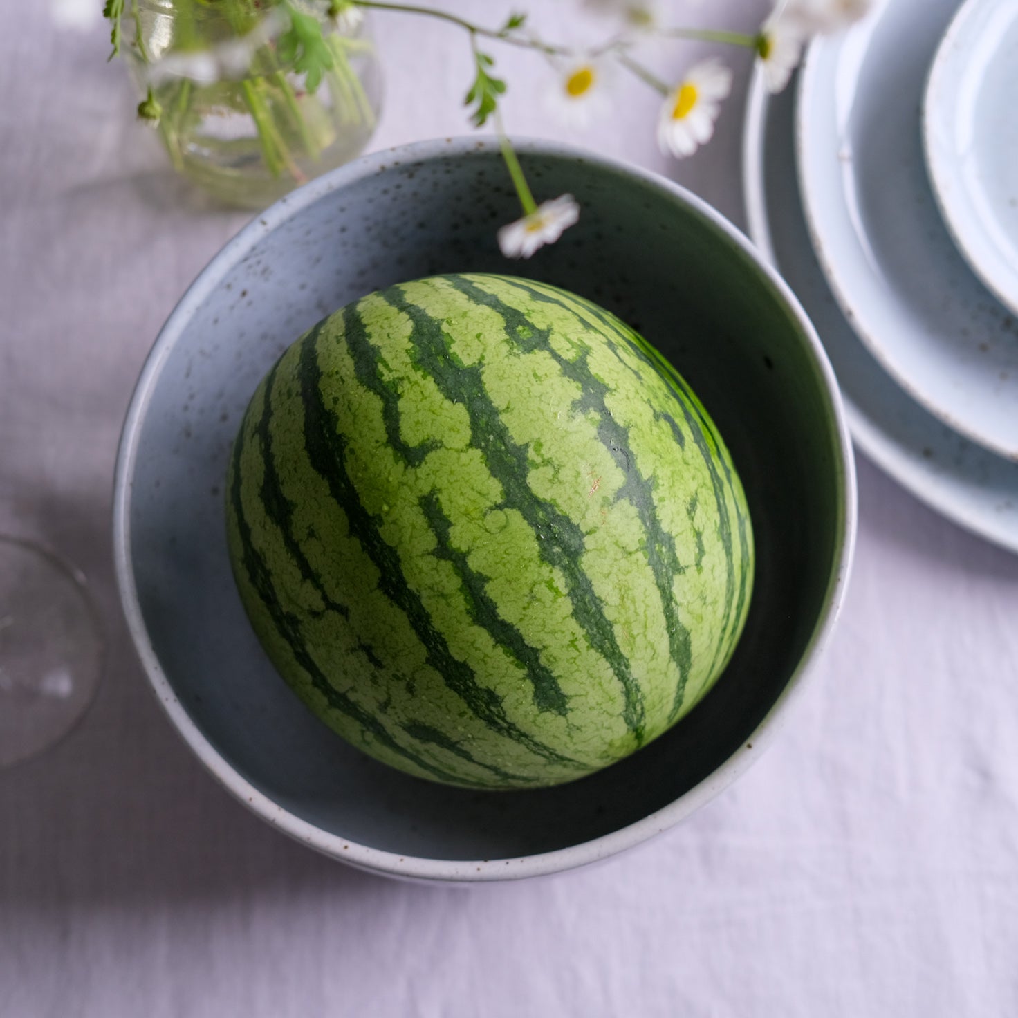 Birdseye view of a handmade fruit bowl by Palinopsia Ceramics 