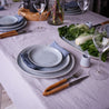 Handmade dinner set by Palinopsia Ceramics in blue speckle 