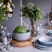 Handmade  fruit bowl by Palinopsia Ceramics in a blue grey speckle 