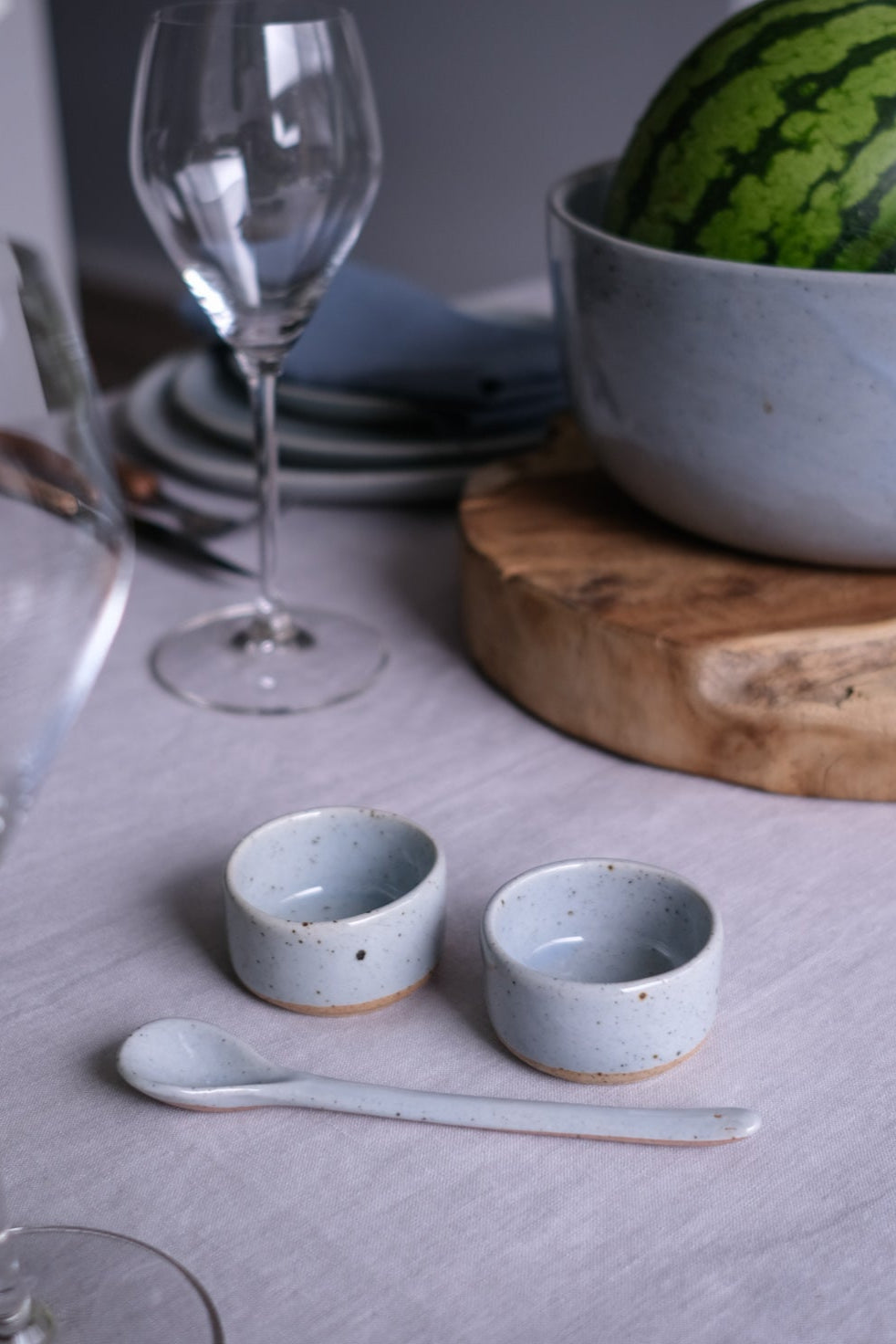 handmade blue speckle ceramics coffee and tea teaspoon 