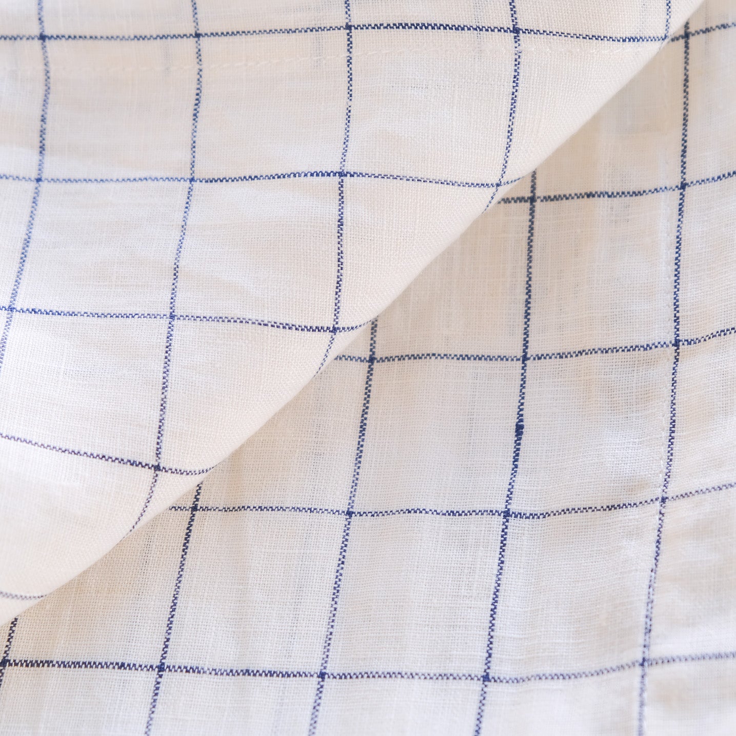 100% Pure French Linen Tea Towel - Blue Grid