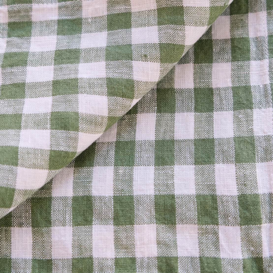 100% Pure French Linen Tea Towel - Gingham Check