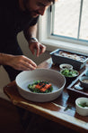 Sydney's Northern Beaches Private Chef plating up on Palinopsia Ceramics for private dinner event 