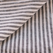 100% Pure French Linen Tea Towel - Charcoal Stripe