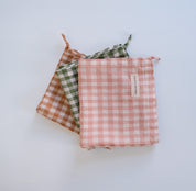 100% Pure French Linen Tea Towel - Gingham Check