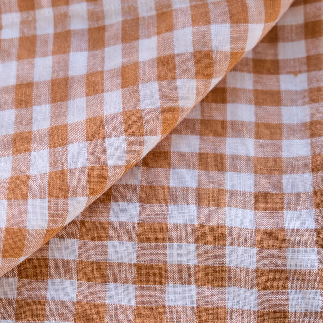 100% Pure French Linen Tea Towel - Gingham Check
