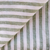 Close-up of green and white striped fabric