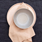 bird's-eye view of handmade cereal bowl in mushroom by Palinopsia Ceramics