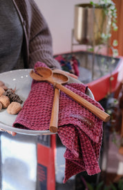 Stone Washed Waffle Towel | Dark Syrah