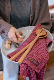 Stone Washed Waffle Towel | Dark Syrah