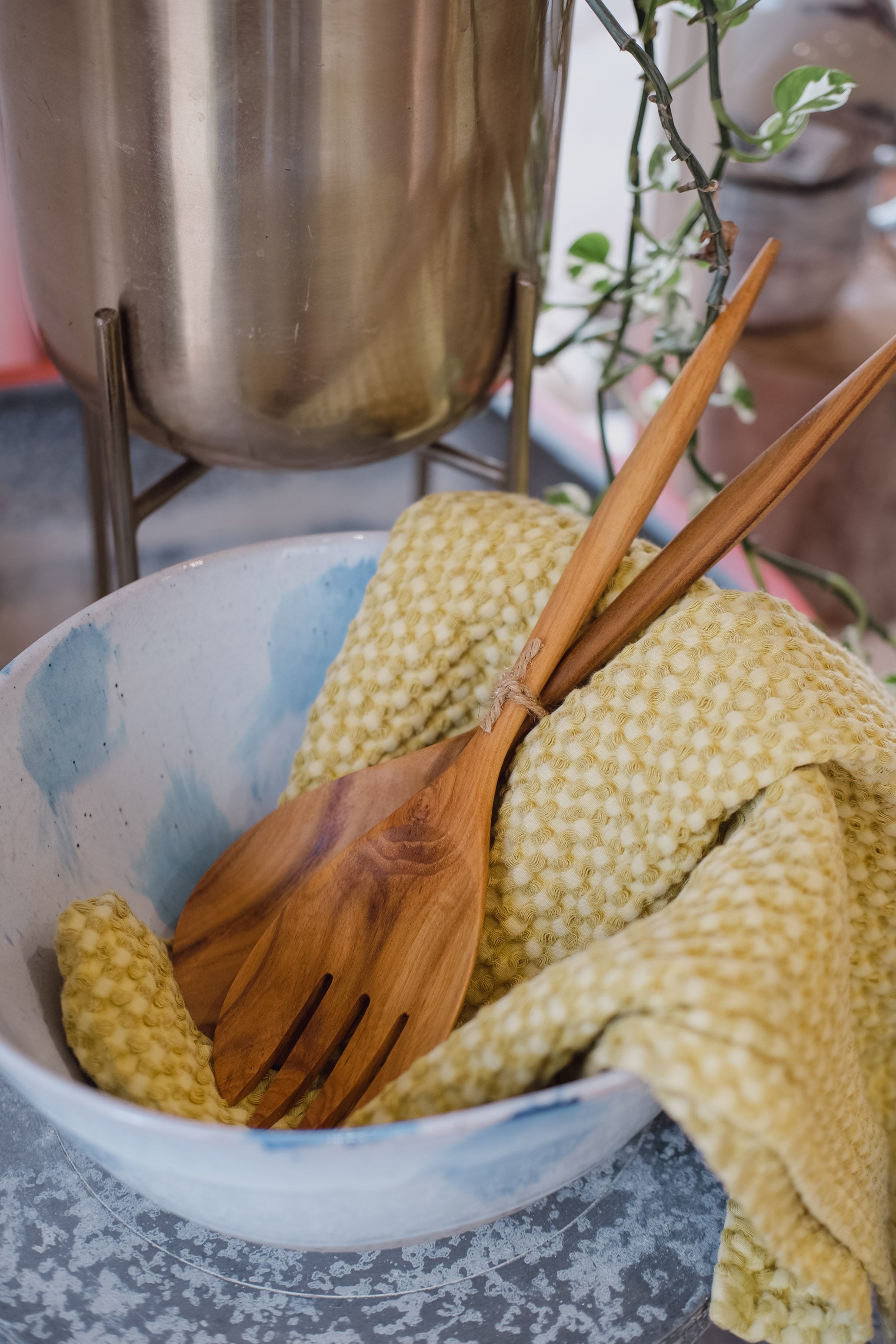 Stone Washed Waffle Towel | Ceylon Yellow