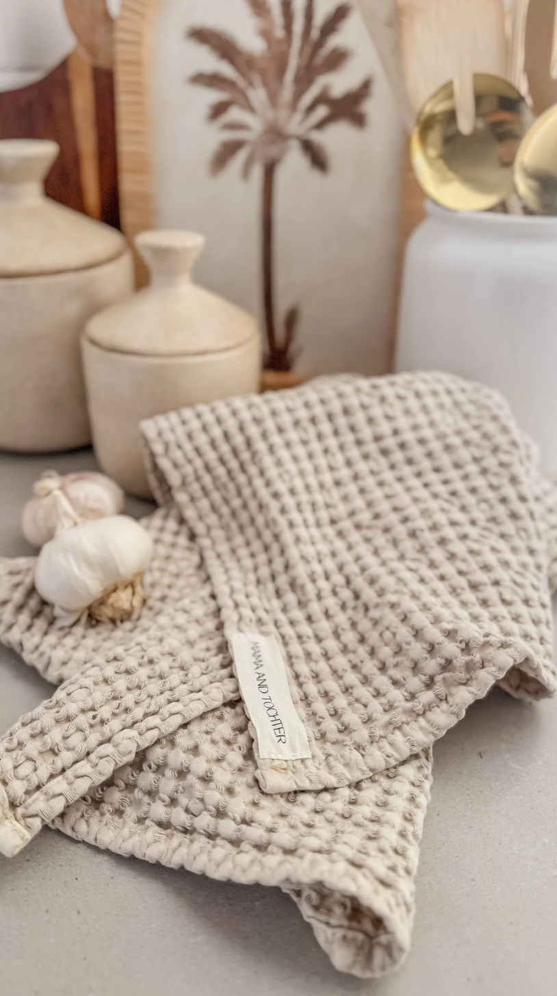 100% Organic Cotton Waffle Tea Towel