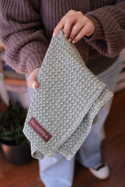 Stone Washed Waffle Towel | Celadon