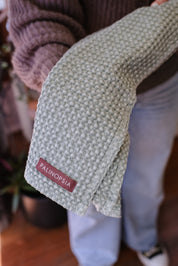 Stone Washed Waffle Towel | Celadon
