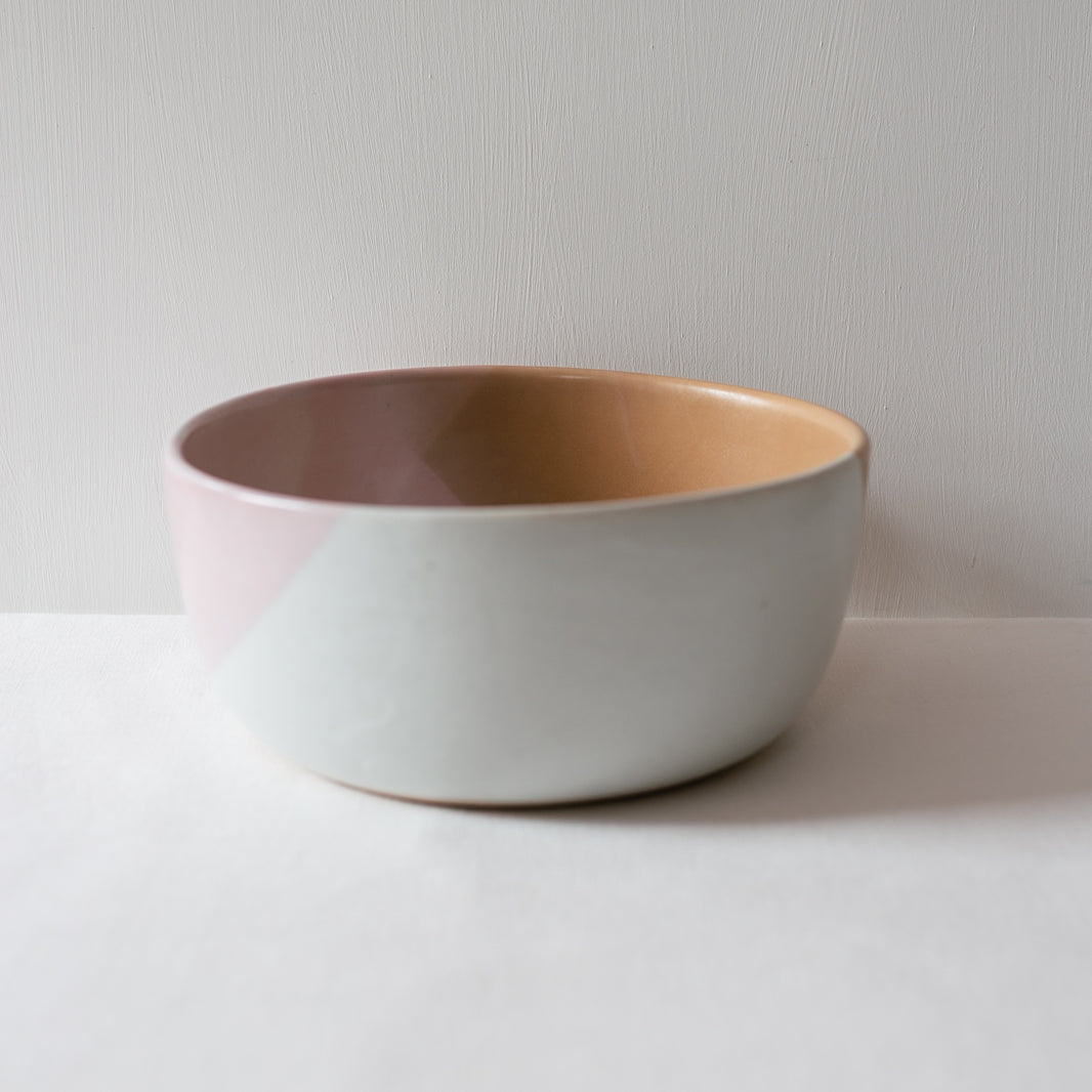 Sideview of a colourful fruit bowl handmade stoneware by Palinopsia Ceramics 
