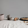 Palinopsia Ceramics Handmade dinner set on table with natural linen in Sydney Australia 