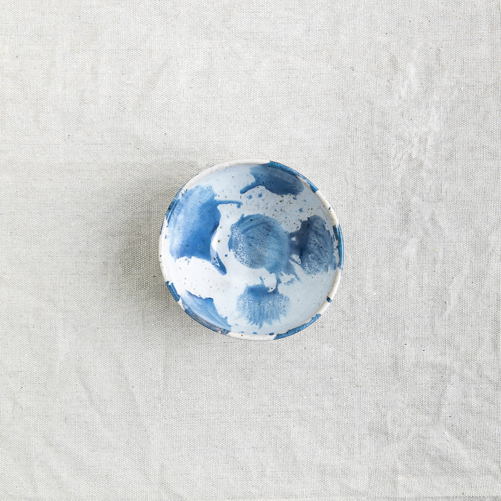 Birds-eye view of Palinopsia Ceramics Breakfast Bowl from their Pollock collection 