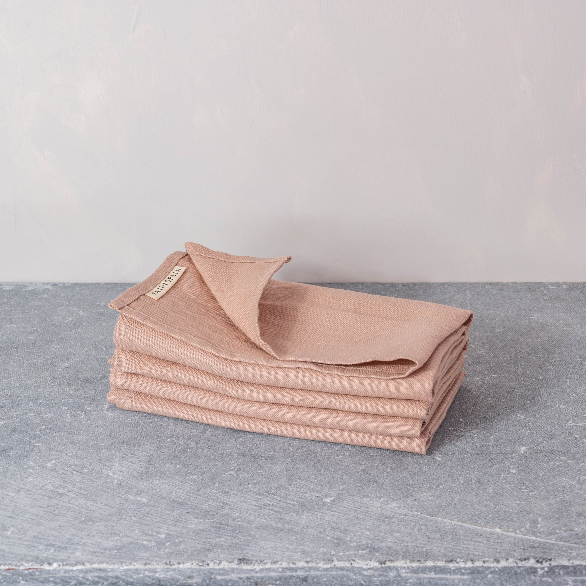 Pink salt table linen napkin set made in Australia napery
